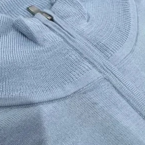 NWT NORDSTROM Men's Shop Tech-Smart CoolMax® 1/4 Zip Sweater Blue Skyway - Picture 9 of 10